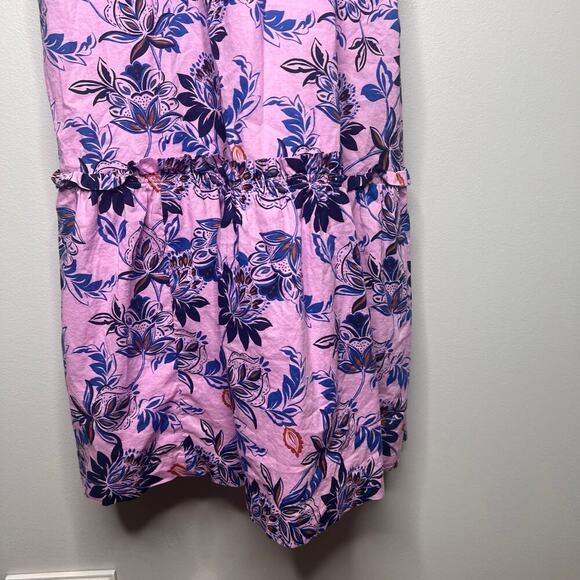 J. Crew Factory Women's Square Neck Floral Midi Dress Size 8P Flutter Sleeve - Picture 5 of 11